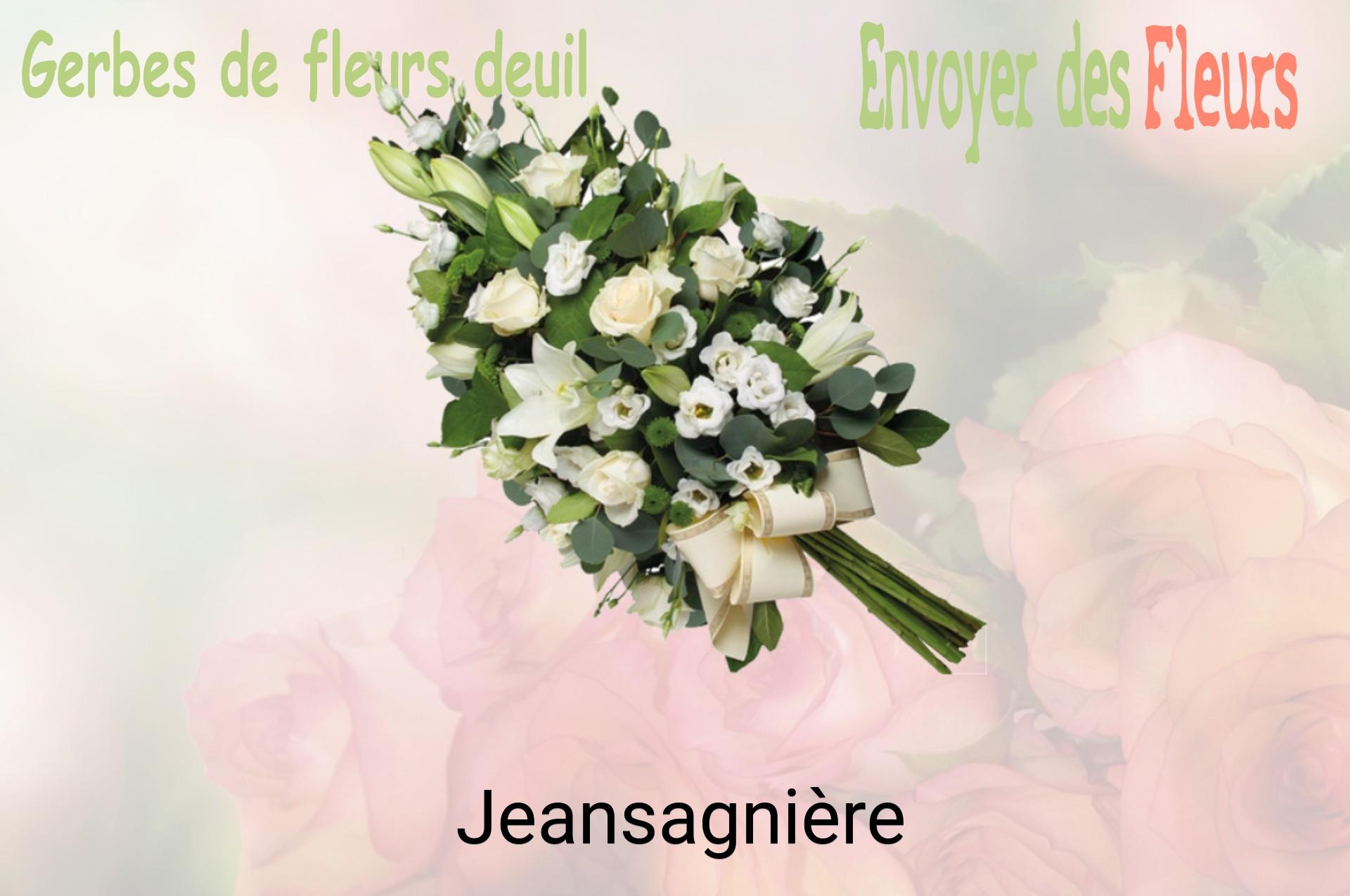 Gerbe de fleurs de deuil livrée à Jeansagnière